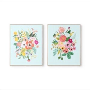 Floral Art Print Set with Pastel Background